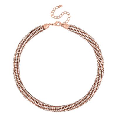 Rose gold crystal collar necklace